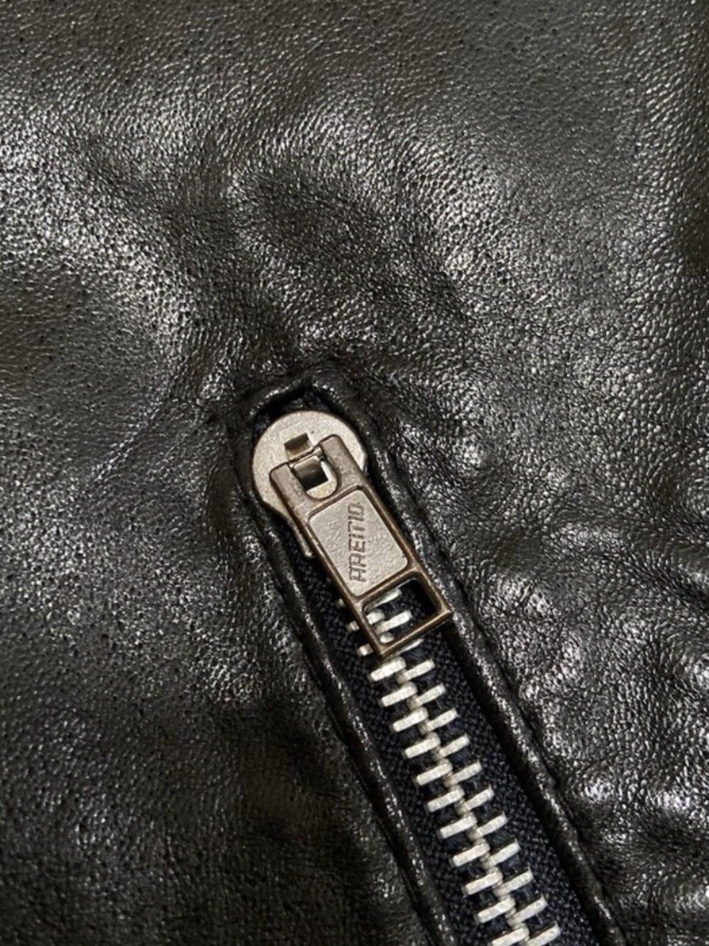 Vintage 80s Leather Fringe Jacket
Medium 22x27 Asymmetrical
Zipper Black - Picture 11 of 16